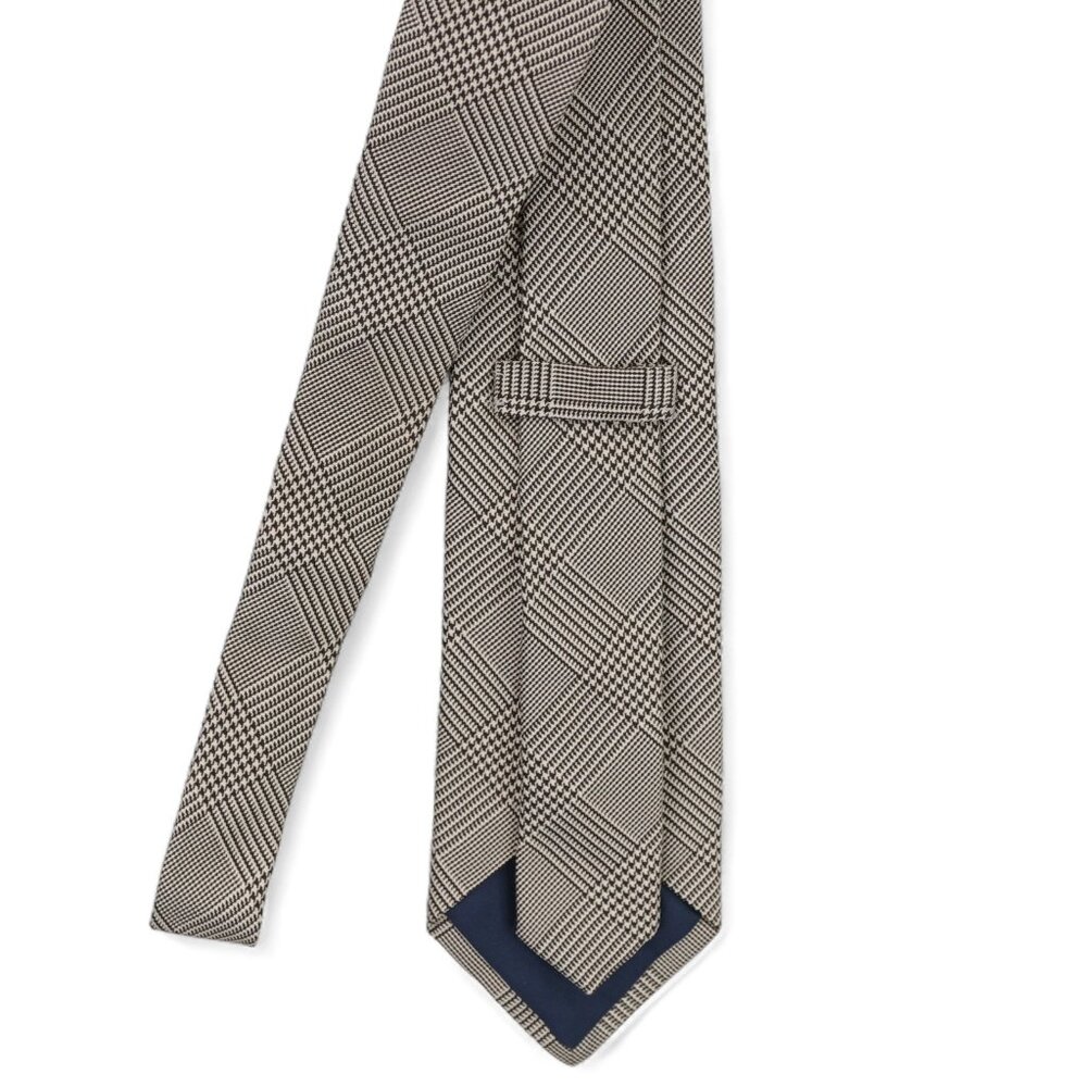 Polo Ralph Lauren Silk Neck Tie Taupe & Brown Houndstooth Handmade In Italy - Picture 8 of 10